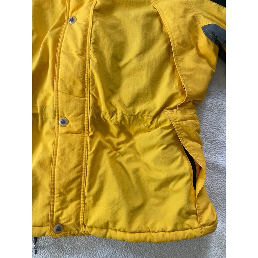 Vintage Gerry Mens Extra Large Winter Jacket Yellow Black Colorblock Puffer Coat - Picture 10 of 16